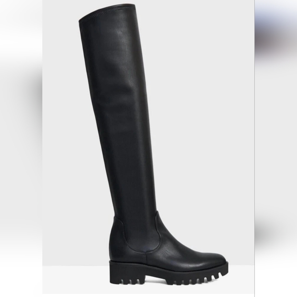 Theory‎ Black Leather Over-the-Knee Boots - Picture 2 of 7